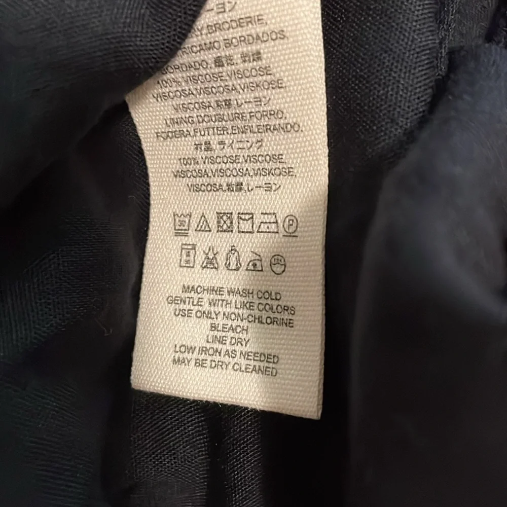 Free People Wild One Peasant Mini Dress SizeS Black Gold Embroidered Drop Waist - Picture 5 of 16